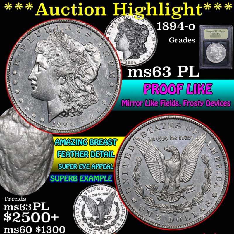 ***Auction Highlight*** 1894-o Morgan Dollar $1 Graded Select Unc PL by USCG (fc)