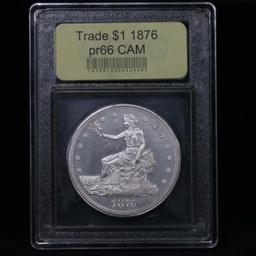 ***Auction Highlight*** 1876 Trade Dollar $1 Graded GEM+ Proof Cameo by USCG (fc)