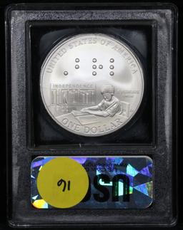 2009-P Louis Braille Modern Commem Dollar $1 Graded ms70, Perfection by USCG