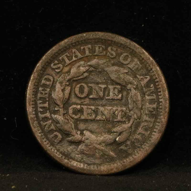 1854 Braided Hair Large Cent 1c Grades vf++