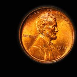 ***Auction Highlight*** 1911-p Lincoln Cent 1c Graded GEM+ Unc RD by USCG (fc)