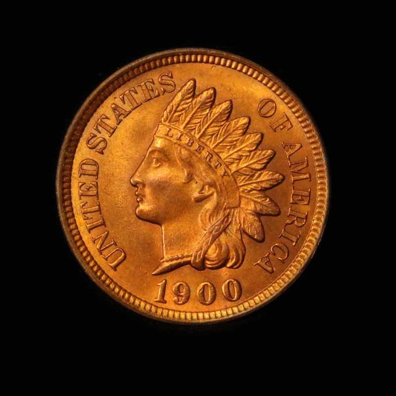 ***Auction Highlight*** 1900 Indian Cent 1c Graded GEM++ RD by USCG (fc)