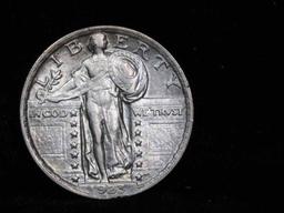 1923-p Standing Liberty Quarter 25c Grades Choice AU