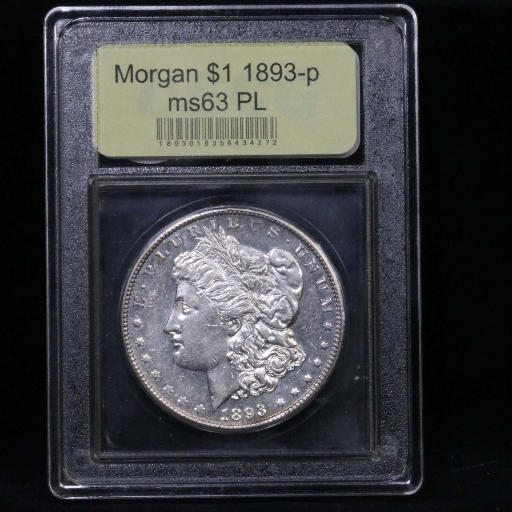 ***Auction Highlight*** 1893-p Morgan Dollar $1 Graded Select Unc PL by USCG (fc)