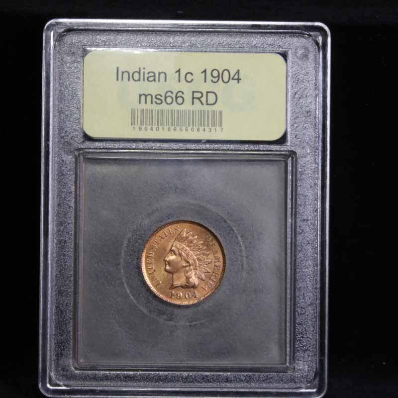 ***Auction Highlight*** 1904 Indian Cent 1c Graded GEM+ Unc RD by USCG (fc)