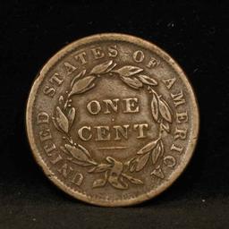 1838 Coronet Head Large Cent 1c Grades xf