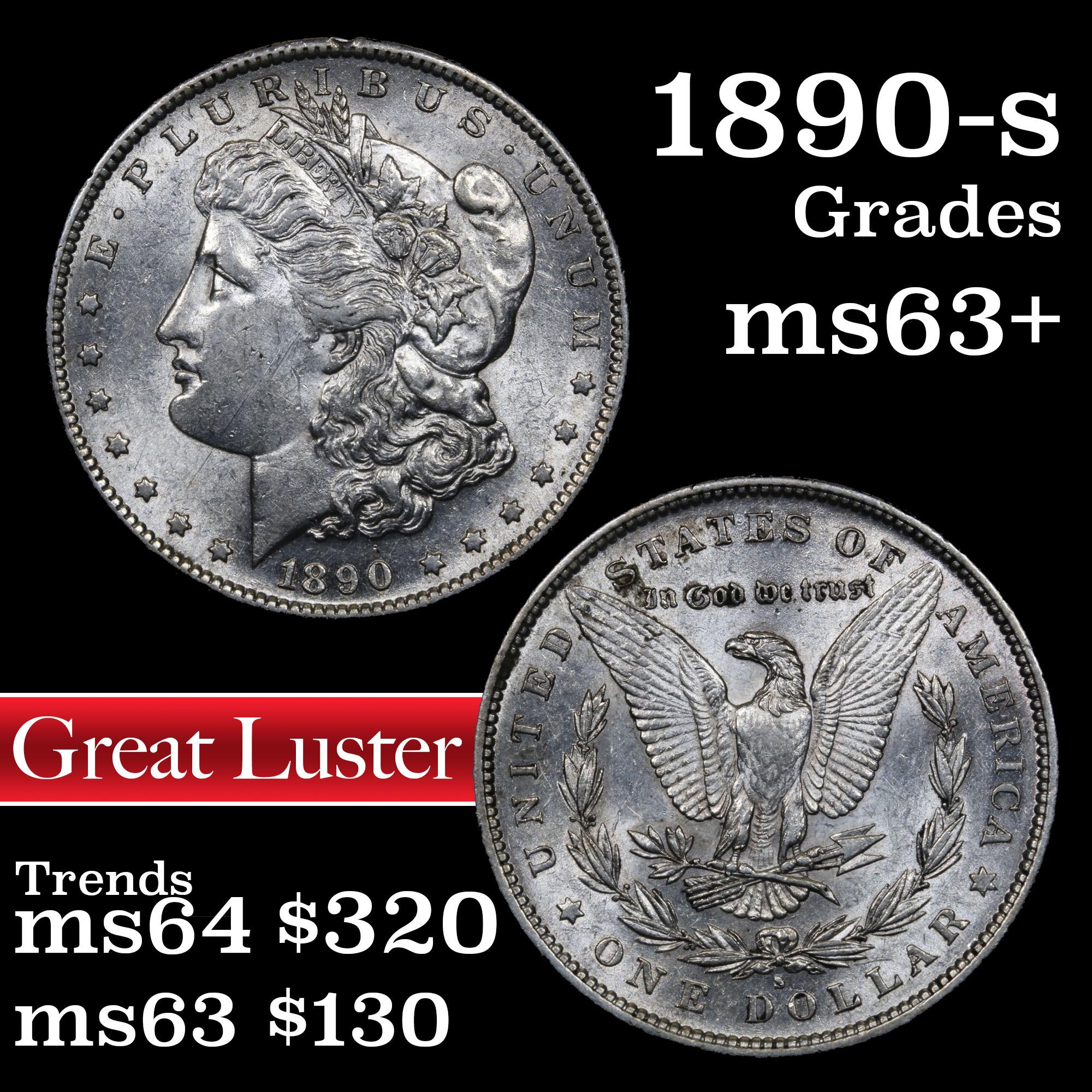 1890-s Morgan Dollar $1 Grades Select+ Unc