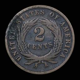 1865 Two Cent Piece 2c Grades f, fine