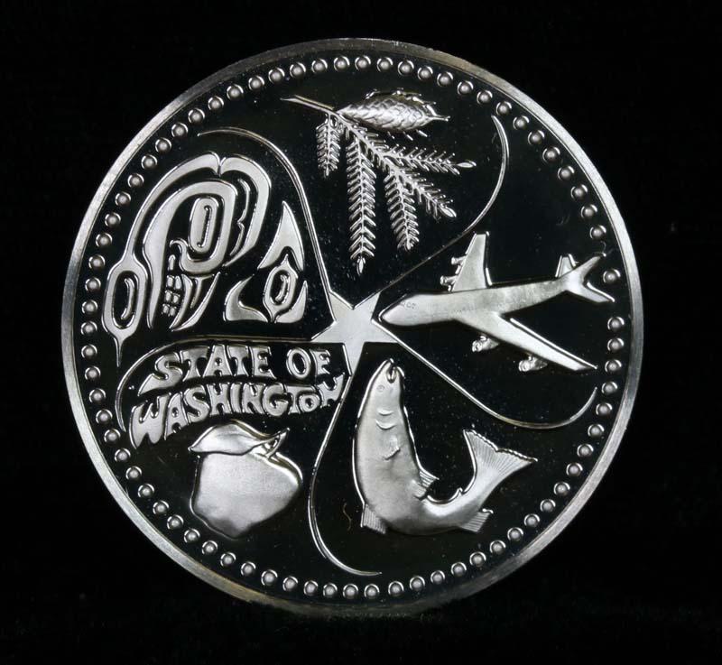 The Fifty State Bicentennial Medal Collection - Washington Sterling Silver .925 Round 1 oz. Proof