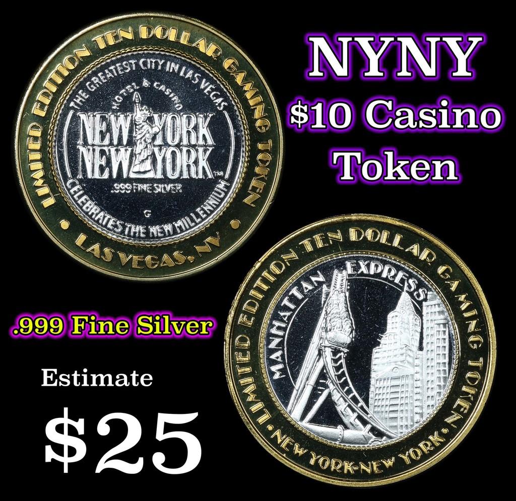 New York New York Casino Token .999 Fine Silver