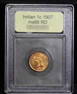 ***Auction Highlight*** 1907 Indian Cent 1c Graded GEM+ Unc RD by USCG (fc)