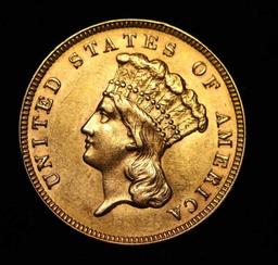 ***Auction Highlight*** 1888-p Princess Head Gold $3 Graded Choice AU/BU Slider By USCG (fc)