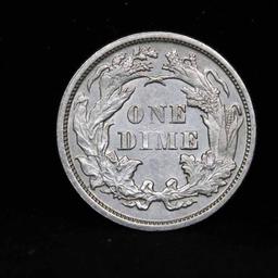 ***Auction Highlight*** 1873-p Open 3 Seated Liberty Dime 10c Graded Select+ Unc By USCG (fc)