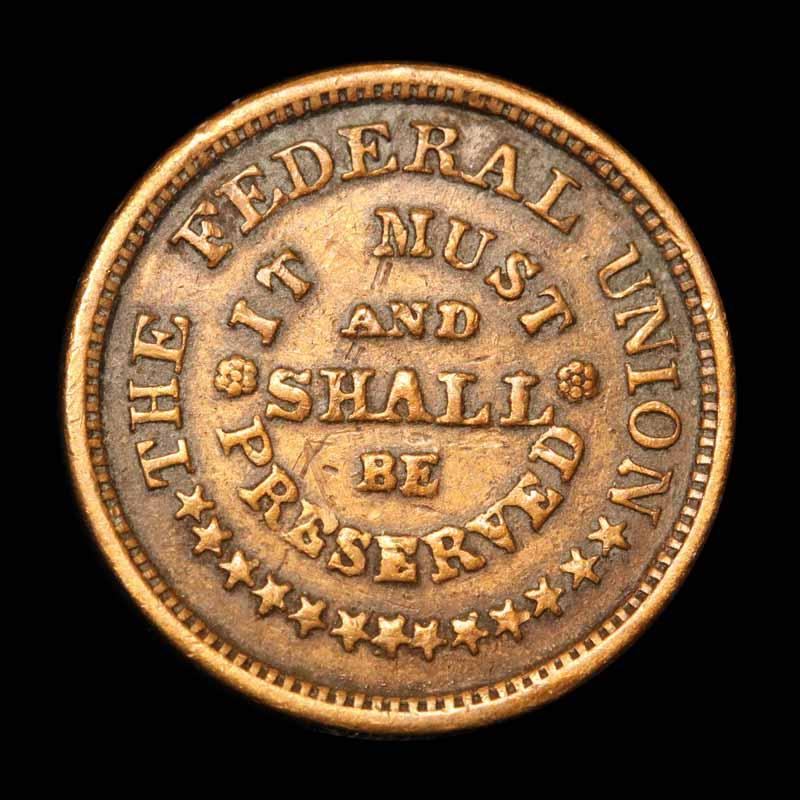 1863 Army & Navy Civil War Token 1c Grades xf