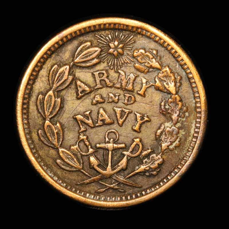 1863 Army & Navy Civil War Token 1c Grades xf