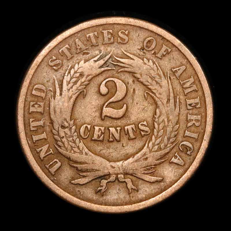 1864 Two Cent Piece 2c Grades f, fine