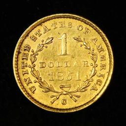 ***Auction Highlight*** 1851-c Gold Dollar $1 Graded Select Unc By USCG (fc)