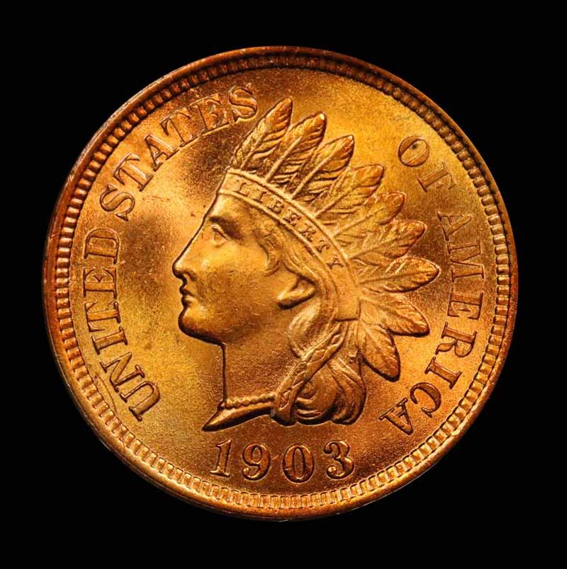 ***Auction Highlight*** 1903 Indian Cent 1c Graded GEM++ Unc RD By USCG (fc)