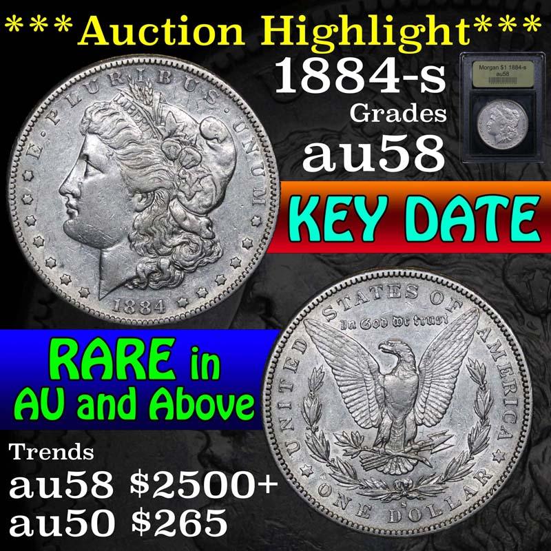 ***Auction Highlight*** 1884-s Morgan Dollar $1 Graded Choice AU/BU Slider By USCG (fc)