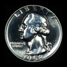 Proof 1957 Washington Quarter 25c Grades GEM++ Proof