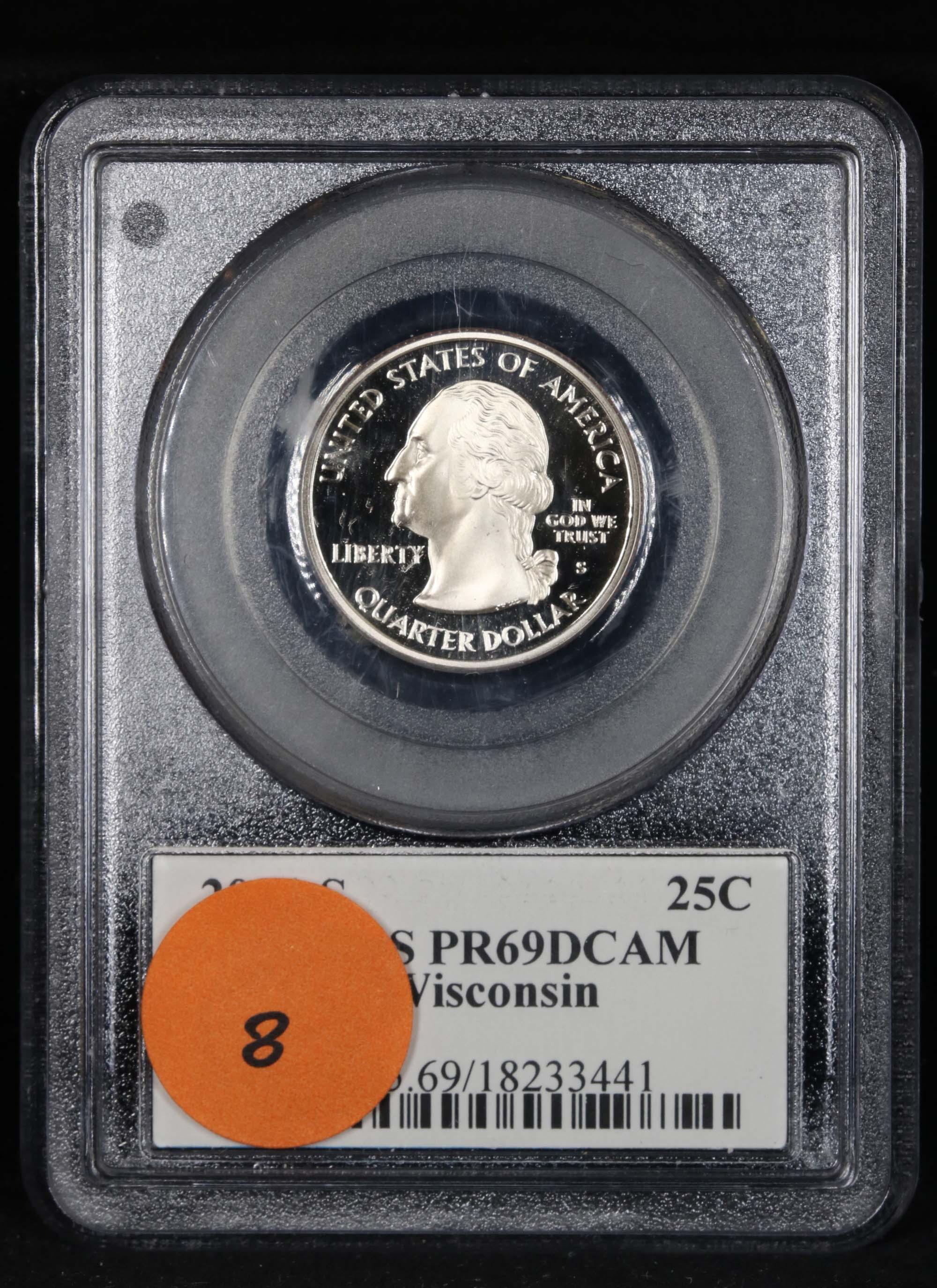 PCGS 2004-s Wisconson Washington Quarter 25c Graded pr69 DCAM by PCGS