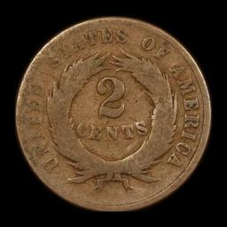 1868 Two Cent Piece 2c Grades vg+