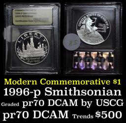 1996-P Smithsonian Institution Modern Commem Dollar $1 Graded GEM++ Proof Deep Cameo by USCG