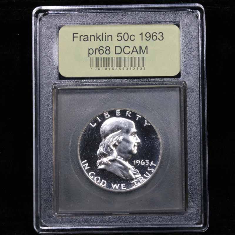 ***Auction Highlight*** Proof 1963 Franklin Half Dollar 50c Graded GEM++ Proof DCAM by USCG (fc)