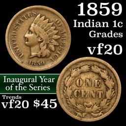 1859 Indian Cent 1c Grades vf, very fine