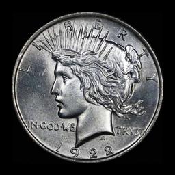 1922-p Peace Dollar $1 Grades Choice Unc