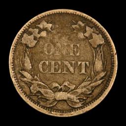 1858 LL Flying Eagle Cent 1c Grades f+