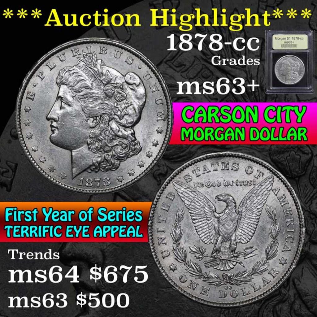 ***Auction Highlight*** 1878-cc Morgan Dollar $1 Graded Select+ Unc by USCG (fc)