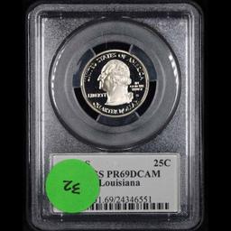 PCGS 2002-s Louisiana Washington Quarter 25c Graded pr69 DCAM by PCGS