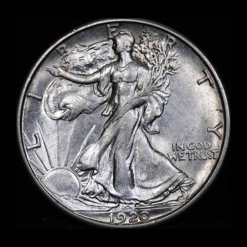 ***Auction Highlight*** 1920-s Walking Liberty Half Dollar 50c Graded Choice Unc by USCG (fc)