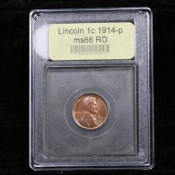 ***Auction Highlight*** 1914-p Beautiful Toning Lincoln Cent 1c Graded GEM+ Unc RD by USCG (fc)