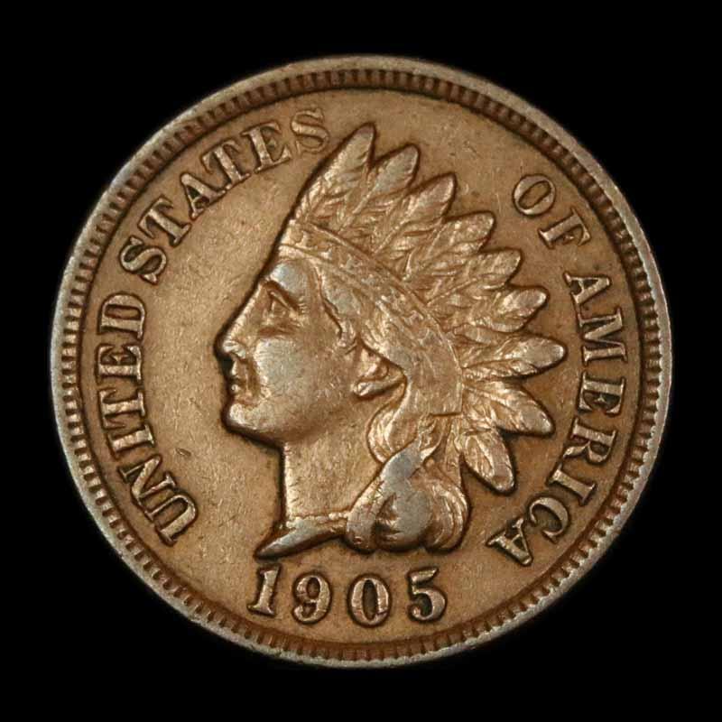 1905 Indian Cent 1c Grades xf+