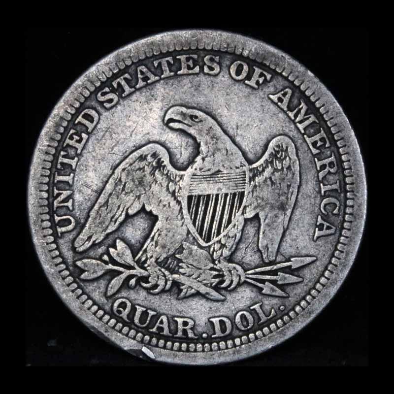 1854-p Seated Liberty Quarter 25c Grades vf+