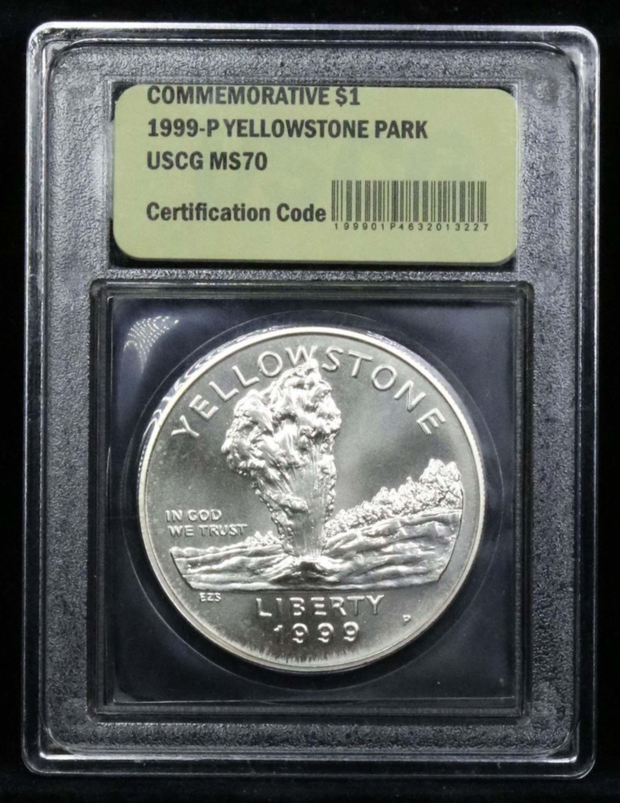 1999-p Yellowstone Modern Commem Dollar $1 Graded ms70, Perfection by USCG