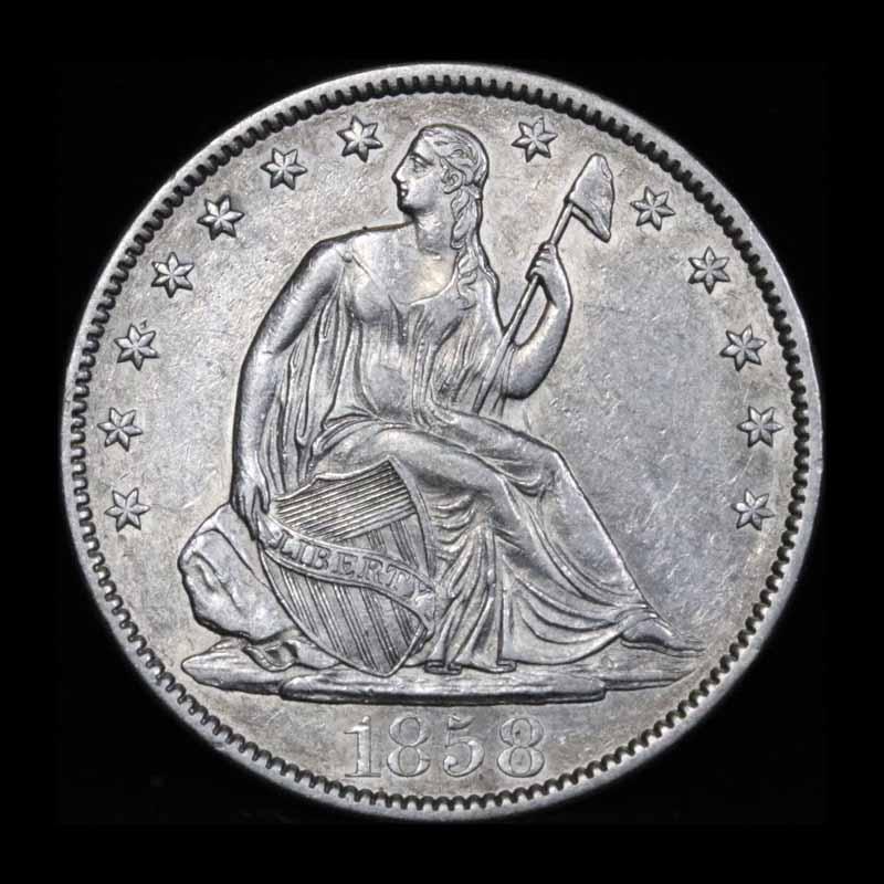 ***Auction Highlight*** 1858-o Seated Half Dollar 50c Graded Select Unc by USCG (fc)