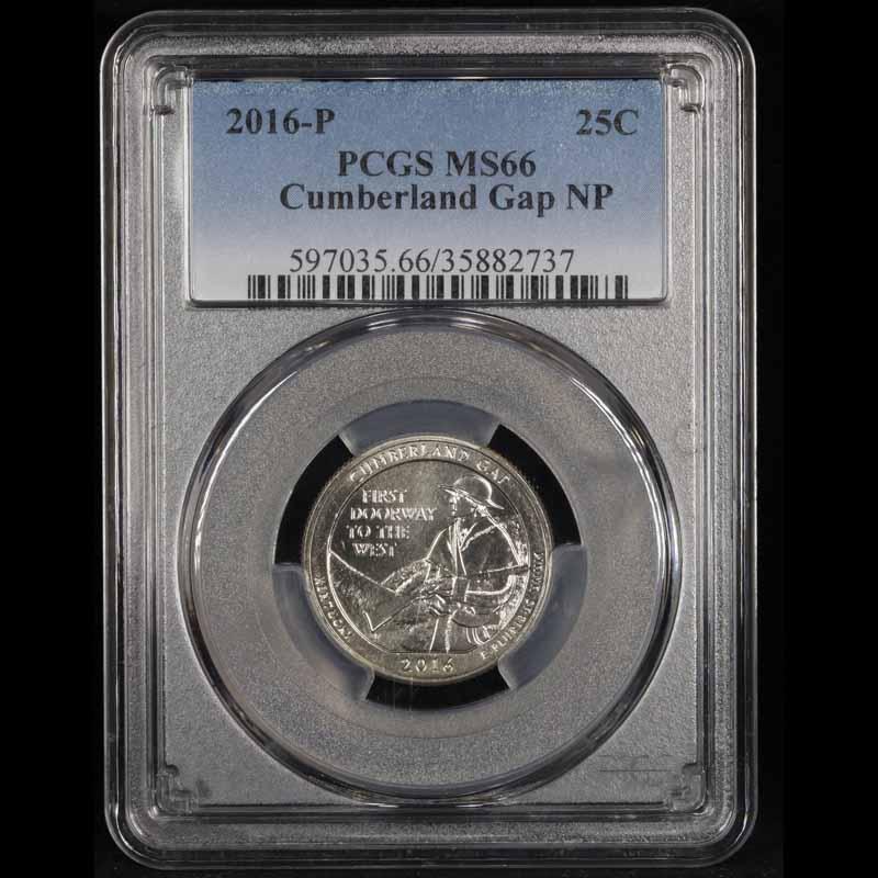 PCGS 2016-p Cumberland Gap NP Washington Quarter 25c Graded ms66 by PCGS