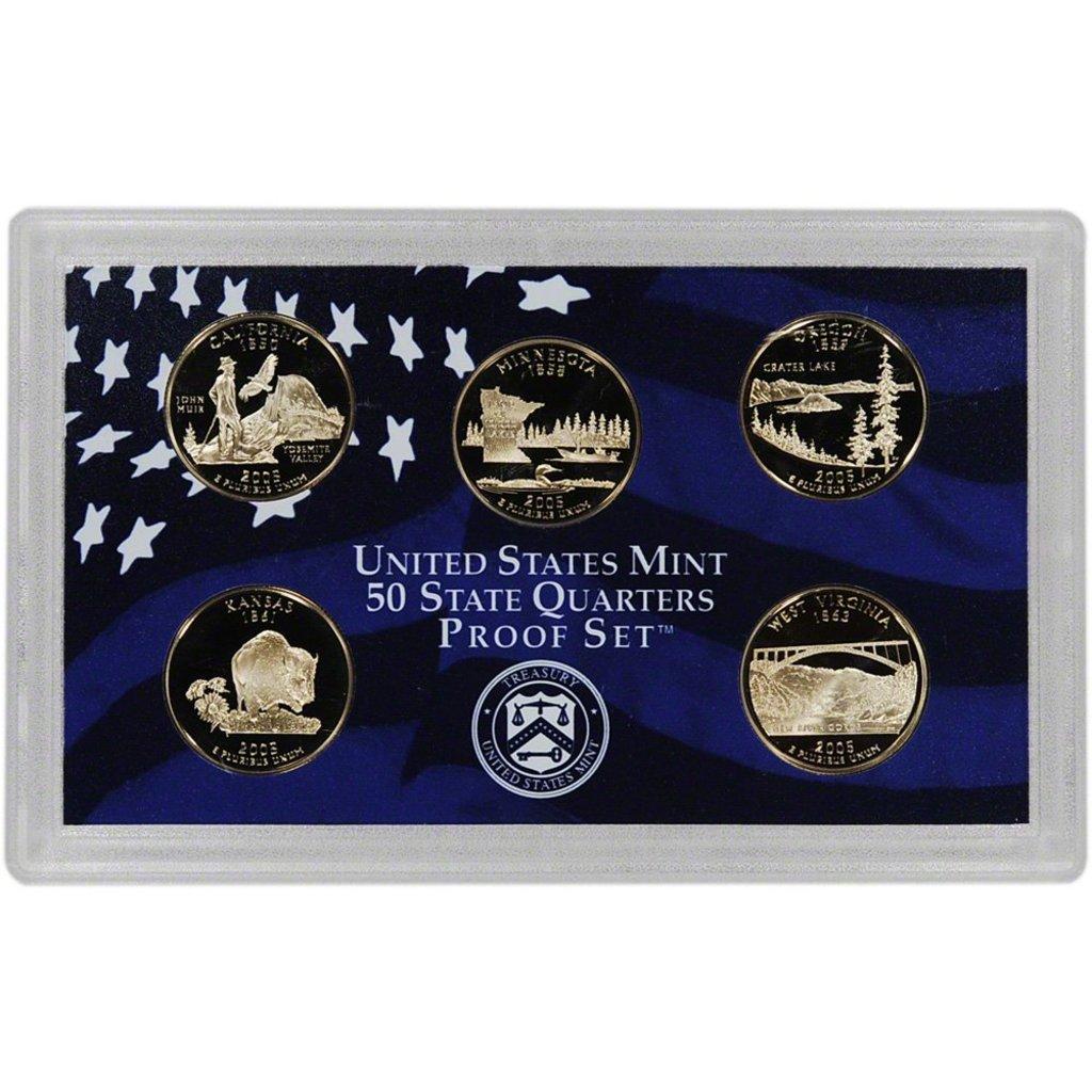 2005 United States Quarters Proof Set - 5 pc set Quarters Proof Set