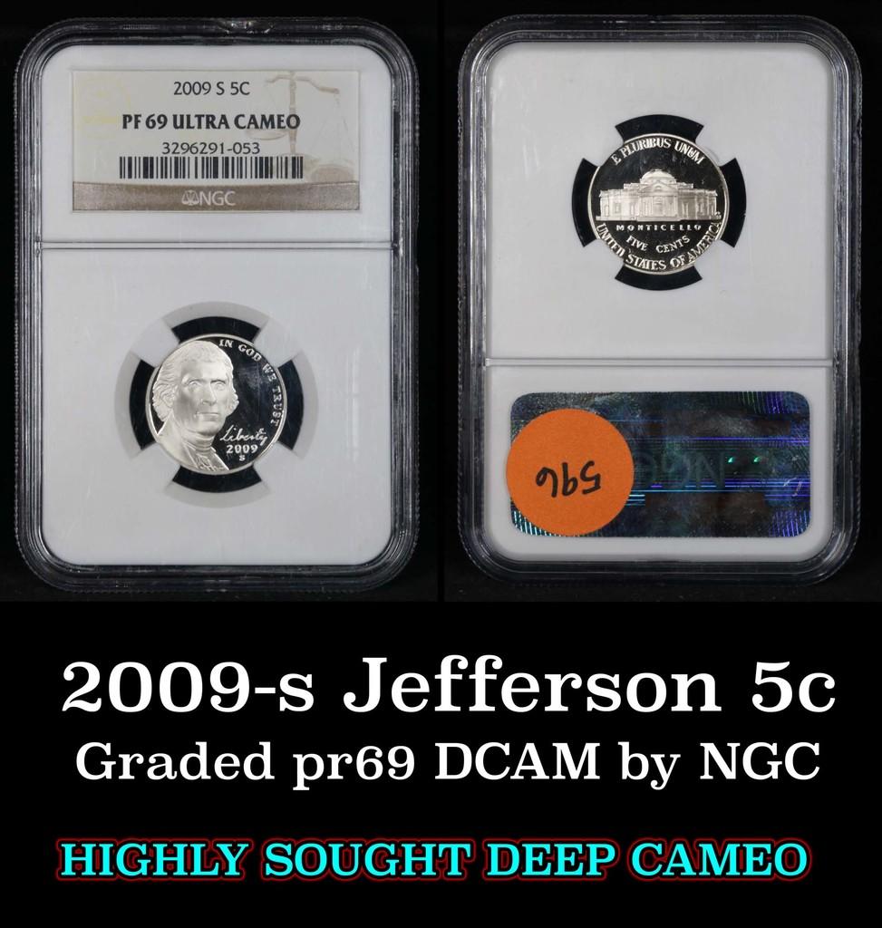 NGC 2009-s Jefferson Nickel 5c Graded pr69 DCAM by NGC