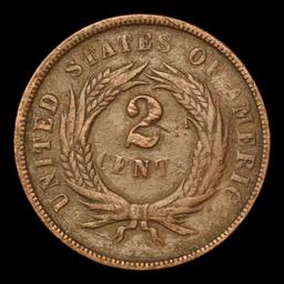 1865 Two Cent Piece 2c Grades vf++