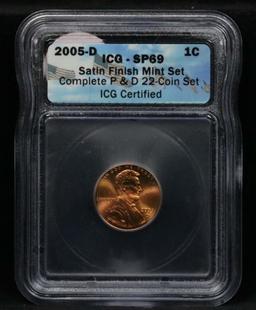 2005-d Satin Finish Lincoln Cent 1c Graded sp69 by ICG