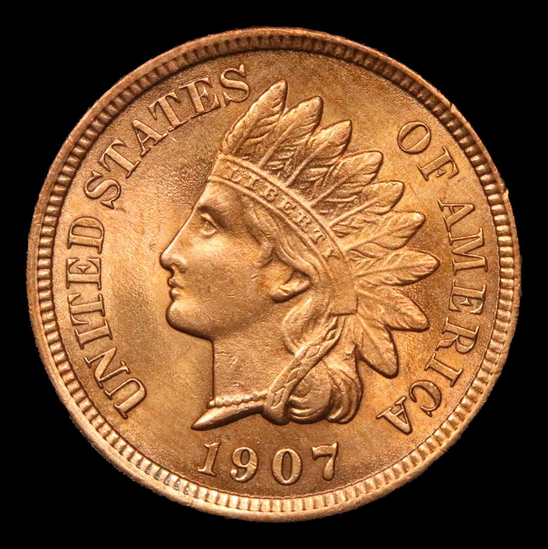 ***Auction Highlight*** 1907 Indian Cent 1c Graded GEM++ RD By USCG (fc)