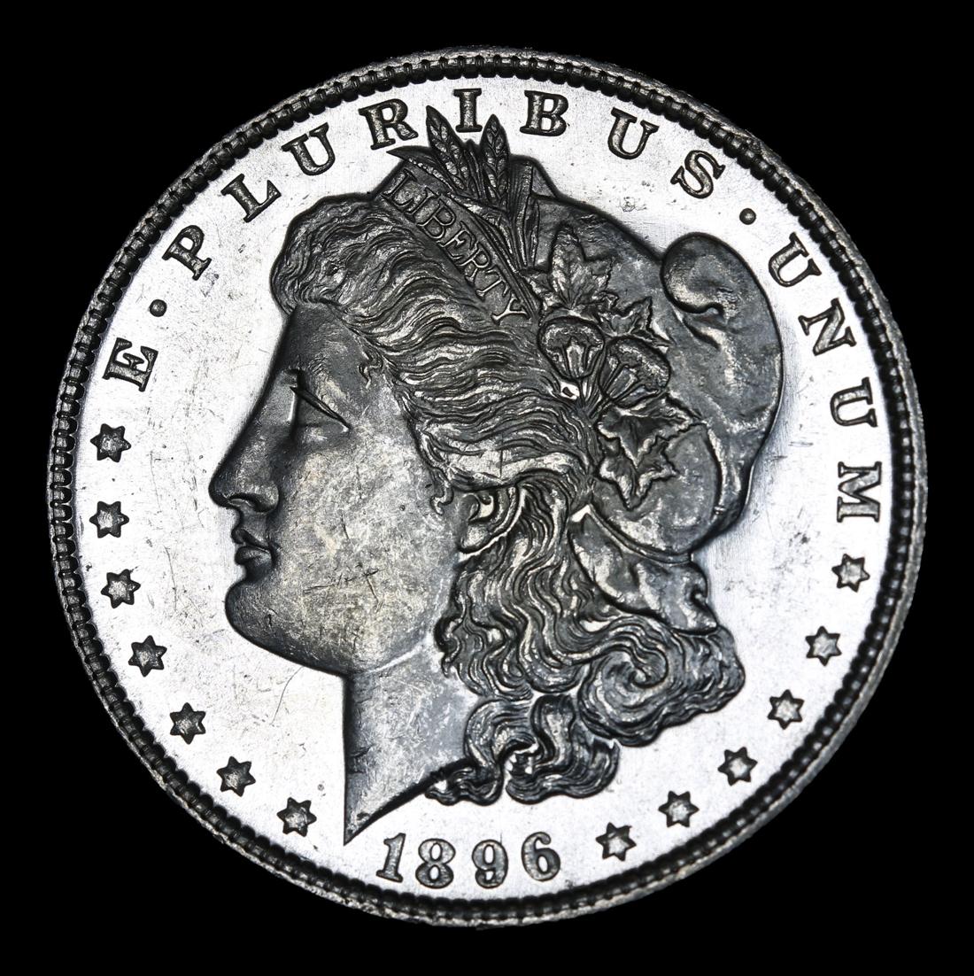 ***Auction Highlight*** 1896-p Morgan Dollar $1 Graded GEM+ UNC DMPL By USCG (fc)