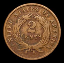 1865 Two Cent Piece 2c Grades f, fine