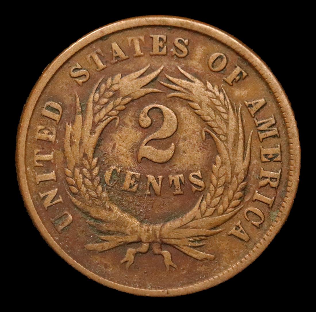 1865 Two Cent Piece 2c Grades f, fine