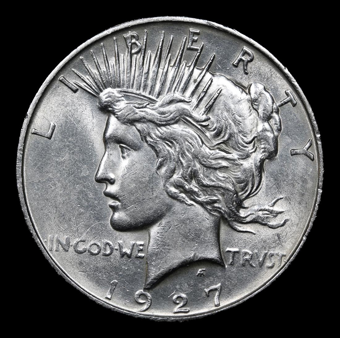 ***Auction Highlight*** 1927-d Peace Dollar $1 Graded Select+ Unc By USCG (fc)