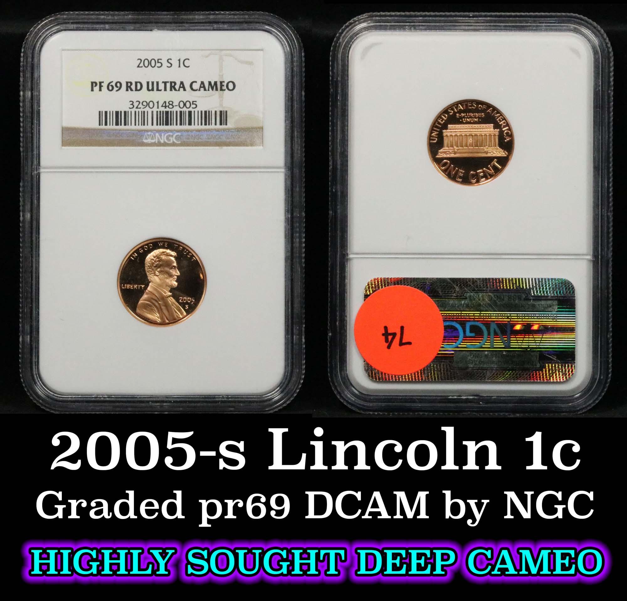 NGC 2005-s Lincoln Cent 1c Graded pr69 DCAM by NGC